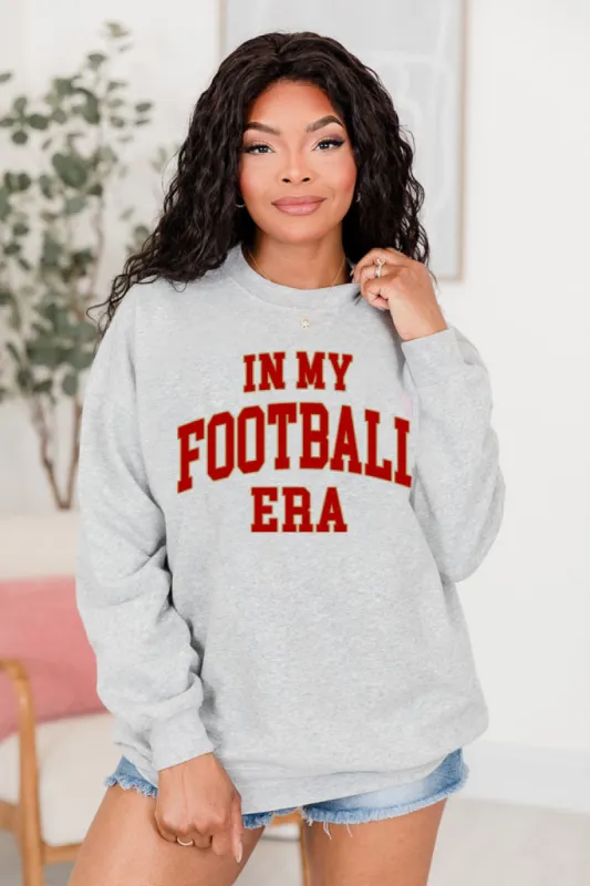 In My Football Era Gold Light Grey Graphic Sweatshirt SALE sold by Pink Lily