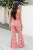 Aware of This Mauve Floral Print Flare Jumpsuit FINAL SALE sold by Pink Lily