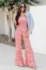 Aware of This Mauve Floral Print Flare Jumpsuit FINAL SALE sold by Pink Lily