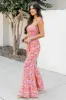 Aware of This Mauve Floral Print Flare Jumpsuit FINAL SALE sold by Pink Lily