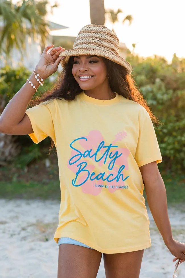 Salty Beach Yellow Oversized Graphic Tee sold by Pink Lily product image thumbnail 4
