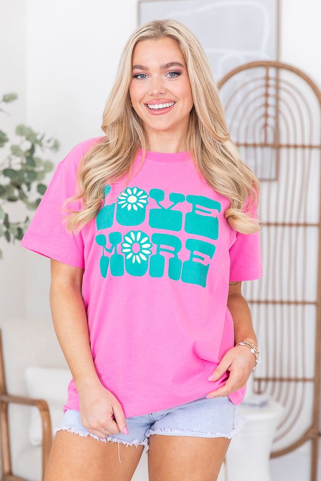 Love More Hot Pink Oversized Graphic Tee sold by Pink Lily product image thumbnail 5