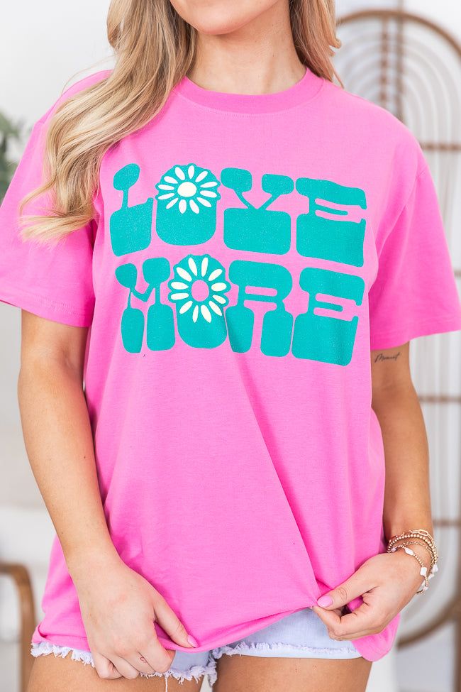 Love More Hot Pink Oversized Graphic Tee sold by Pink Lily product image thumbnail 3