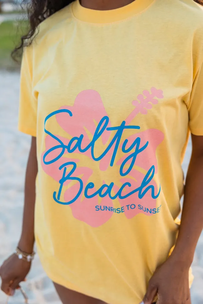 Salty Beach Yellow Oversized Graphic Tee sold by Pink Lily product image thumbnail 3