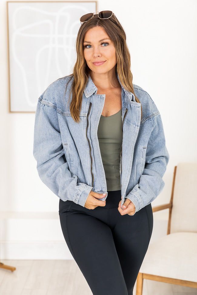Wake Me Up Light Wash Denim Jacket FINAL SALE sold by Pink Lily product image thumbnail 4