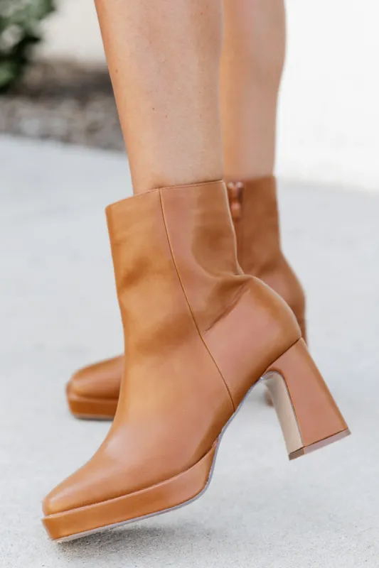 Candace Camel Square Toe Bootie FINAL SALE sold by Pink Lily