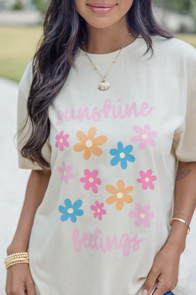 Sunshine Feelings Ivory Oversized Graphic Tee sold by Pink Lily product image thumbnail 3