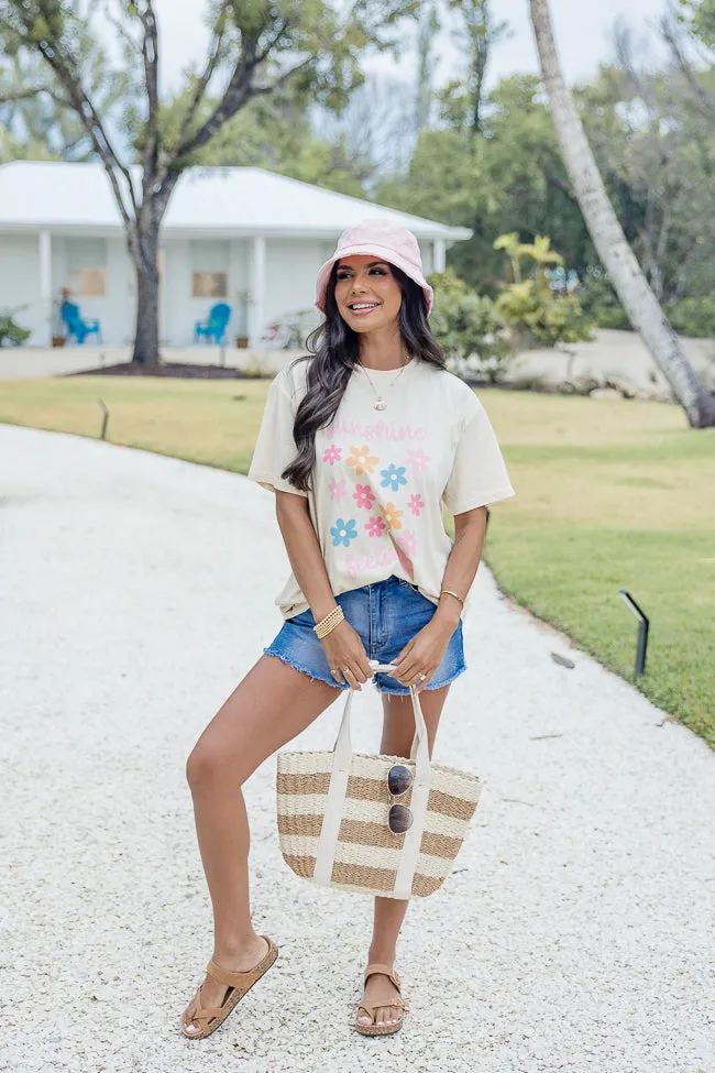 Sunshine Feelings Ivory Oversized Graphic Tee sold by Pink Lily product image thumbnail 2