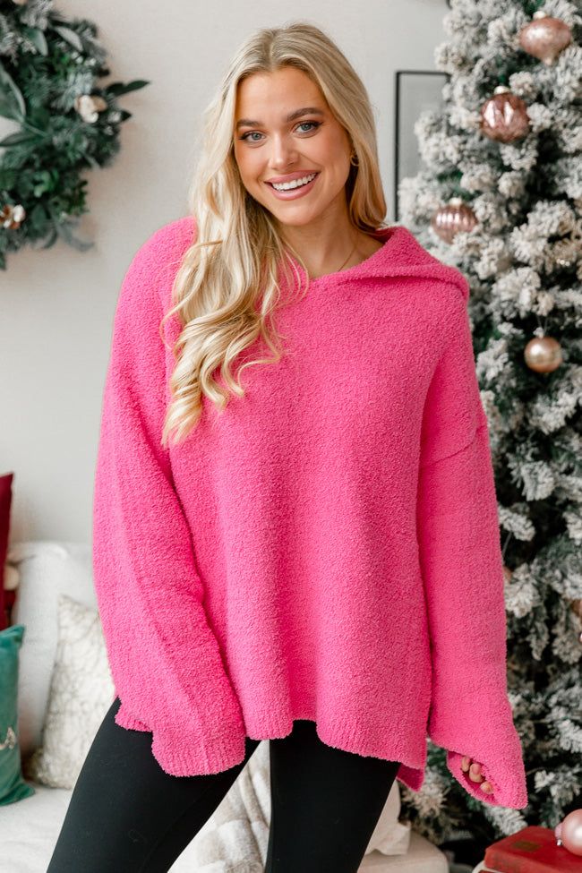 Movies And Chill Fuzzy Pink Hoodie DOORBUSTER sold by Pink Lily product image thumbnail 3