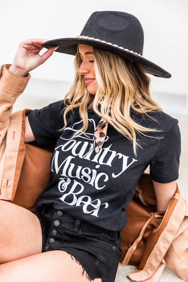 Country Music And Beer Black Graphic Tee sold by Pink Lily product image thumbnail 4