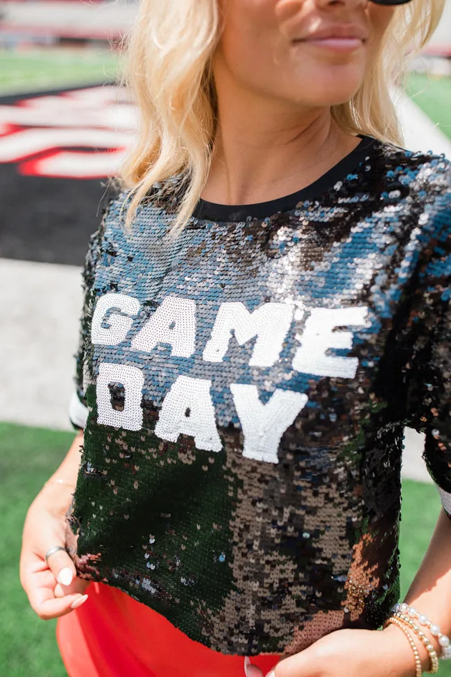 It's Gameday Black Sequin Top FINAL SALE sold by Pink Lily product image thumbnail 3