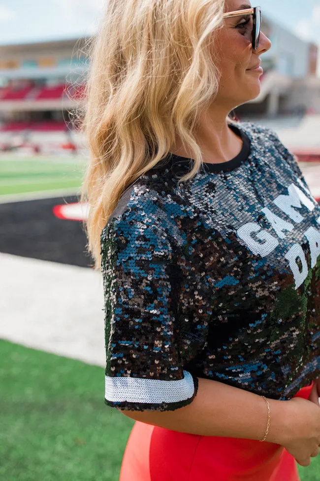 It's Gameday Black Sequin Top FINAL SALE sold by Pink Lily product image thumbnail 4