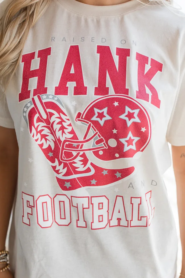 Raised On Hank And Football Soft Cream Oversized Graphic Tee sold by Pink Lily product image thumbnail 3