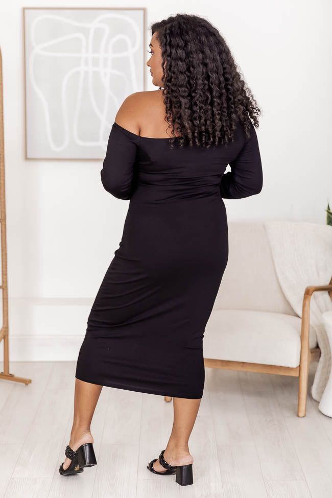 New Attraction Black Off The Shoulder Midi Dress FINAL SALE sold by Pink Lily product image thumbnail 3