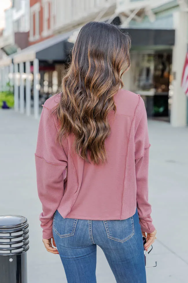 Making The Best Of It Mauve Henley Top FINAL SALE sold by Pink Lily product image thumbnail 4