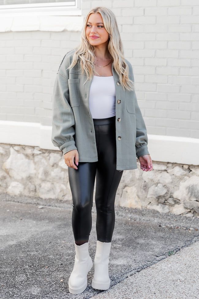 A Possibility Sage Aztec Shacket sold by Pink Lily product image thumbnail 3