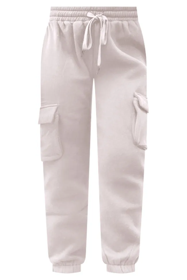 On The Go Taupe Fleece Cargo Jogger FINAL SALE sold by Pink Lily product image thumbnail 5