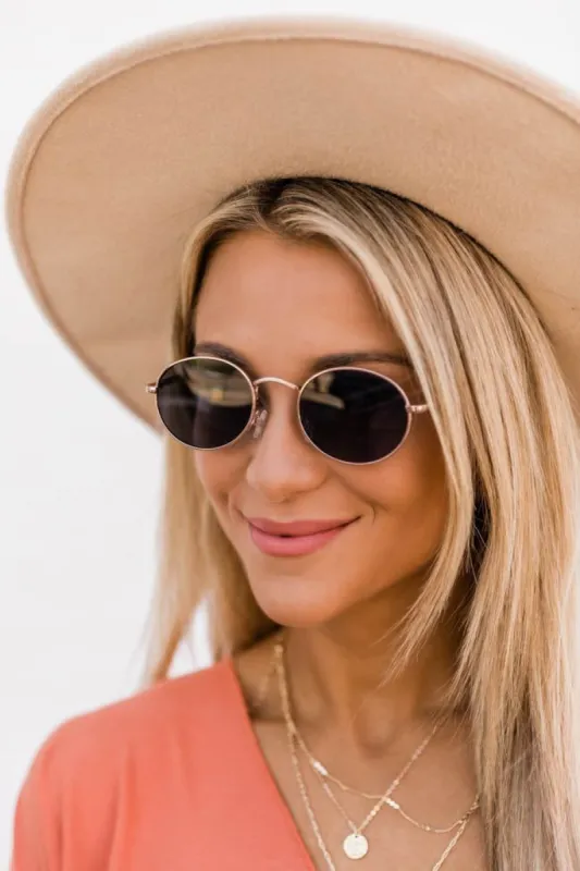 Optimistic Reasons Gold Circle Sunglasses FINAL SALE sold by Pink Lily