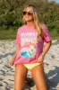 Beach Bum Hot Pink Oversized Graphic Tee sold by Pink Lily