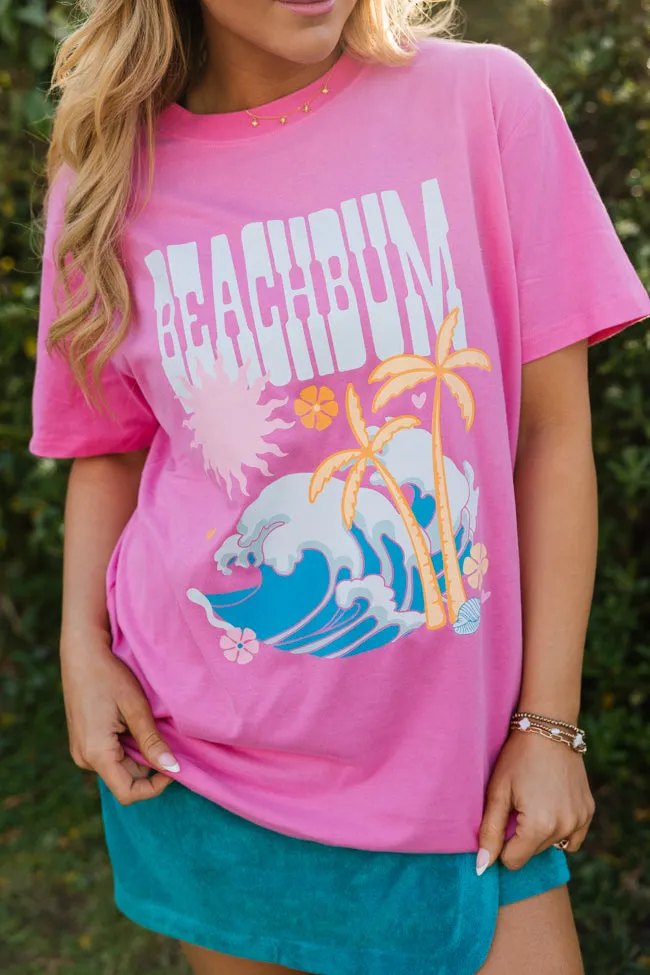 Beach Bum Hot Pink Oversized Graphic Tee sold by Pink Lily product image thumbnail 3
