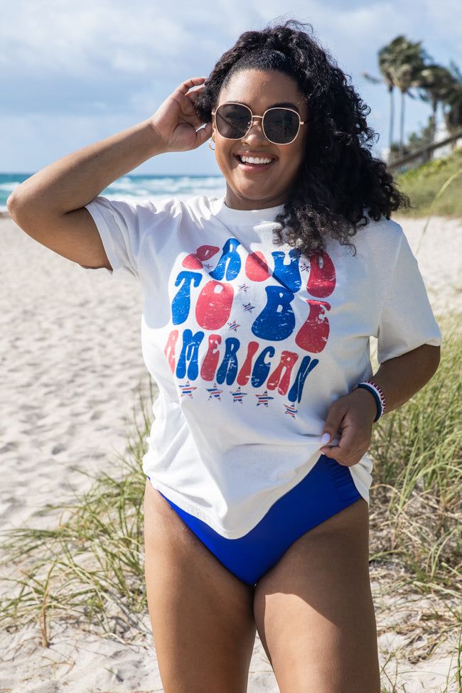 Proud to be American White Graphic Tee sold by Pink Lily product image thumbnail 2