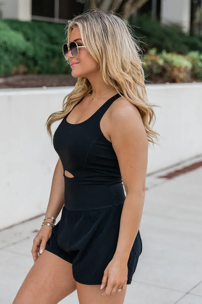 You're Thriving Black Active Keyhole Romper FINAL SALE sold by Pink Lily product image thumbnail 4