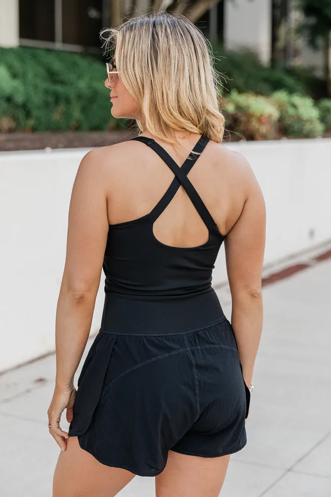 You're Thriving Black Active Keyhole Romper FINAL SALE sold by Pink Lily product image thumbnail 5