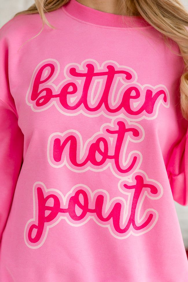 Better Not Pout Light Pink Oversized Graphic Sweatshirt sold by Pink Lily product image thumbnail 6