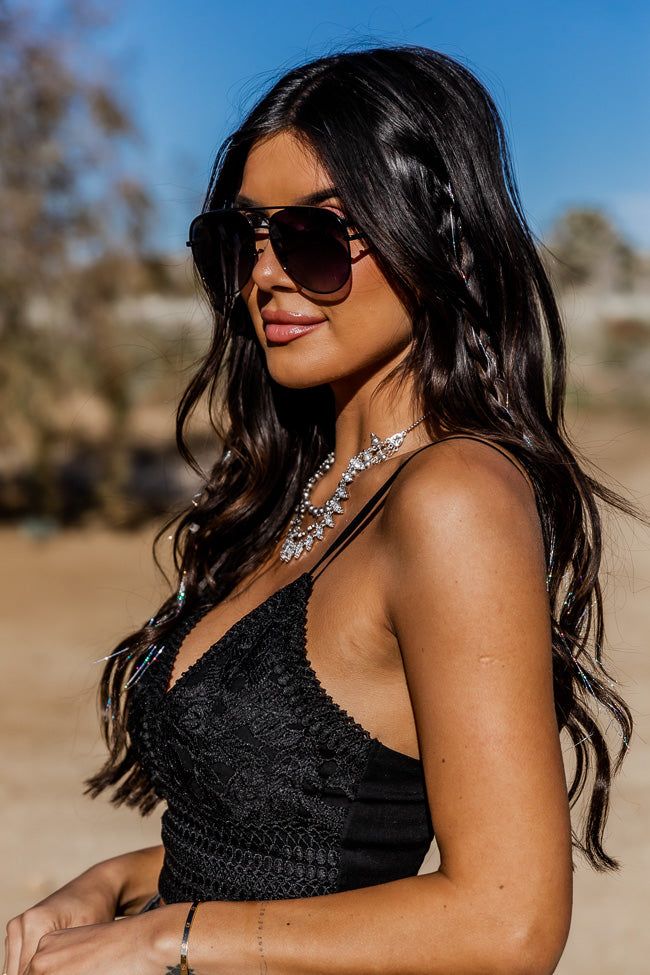 Free My Soul Black Cropped Crochet Tank sold by Pink Lily product image thumbnail 3