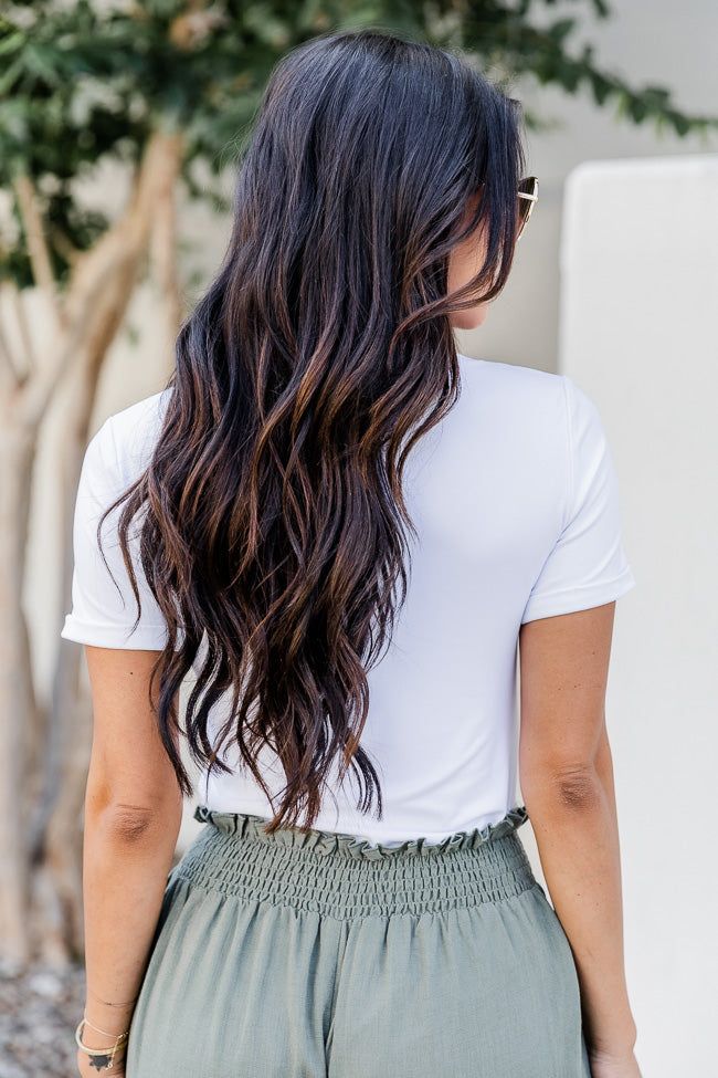 Trust Yourself Ivory Crew Neck Short Sleeve Bodysuit FINAL SALE sold by Pink Lily product image thumbnail 4