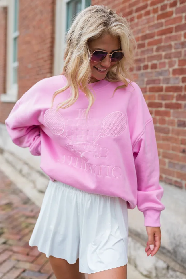 Sporty Chic Pink Embroidered Sweatshirt FINAL SALE sold by Pink Lily