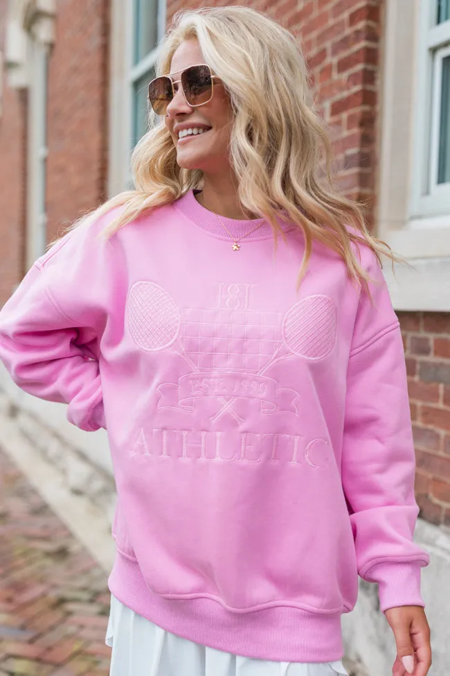 Sporty Chic Pink Embroidered Sweatshirt FINAL SALE sold by Pink Lily product image thumbnail 4