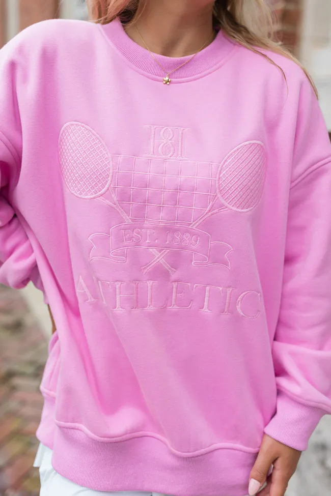 Sporty Chic Pink Embroidered Sweatshirt FINAL SALE sold by Pink Lily product image thumbnail 3