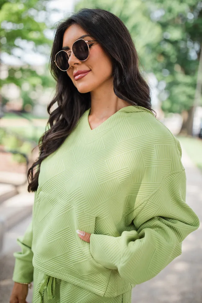 Dreams To Reality Green Textured Hoodie And Shorts Set FINAL SALE sold by Pink Lily product image thumbnail 4