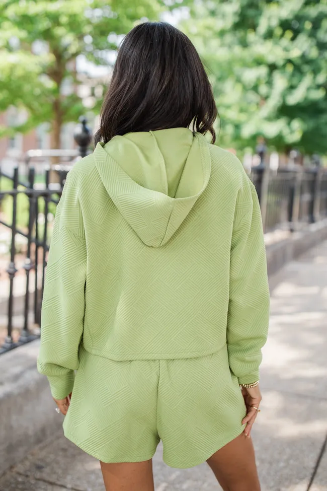 Dreams To Reality Green Textured Hoodie And Shorts Set FINAL SALE sold by Pink Lily product image thumbnail 5