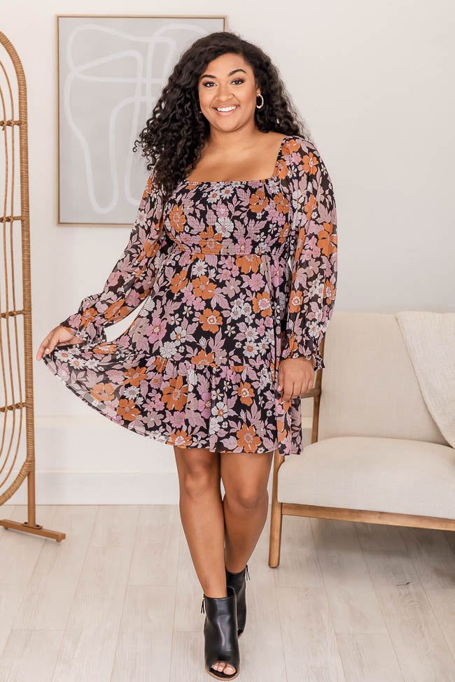 Destined To Be Floral Printed Long Sleeve Mini Dress sold by Pink Lily product image thumbnail 7