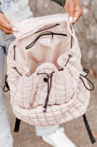 Nude Puffy Backpack sold by Pink Lily
