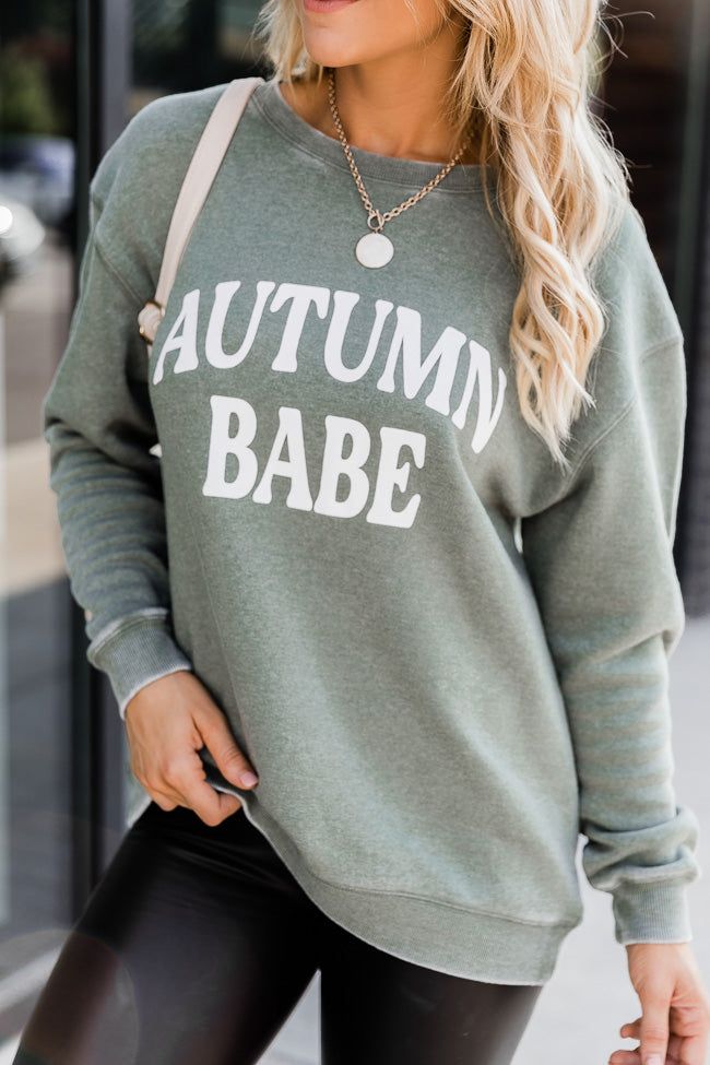 Autumn Babe Olive Graphic Sweatshirt sold by Pink Lily product image thumbnail 4