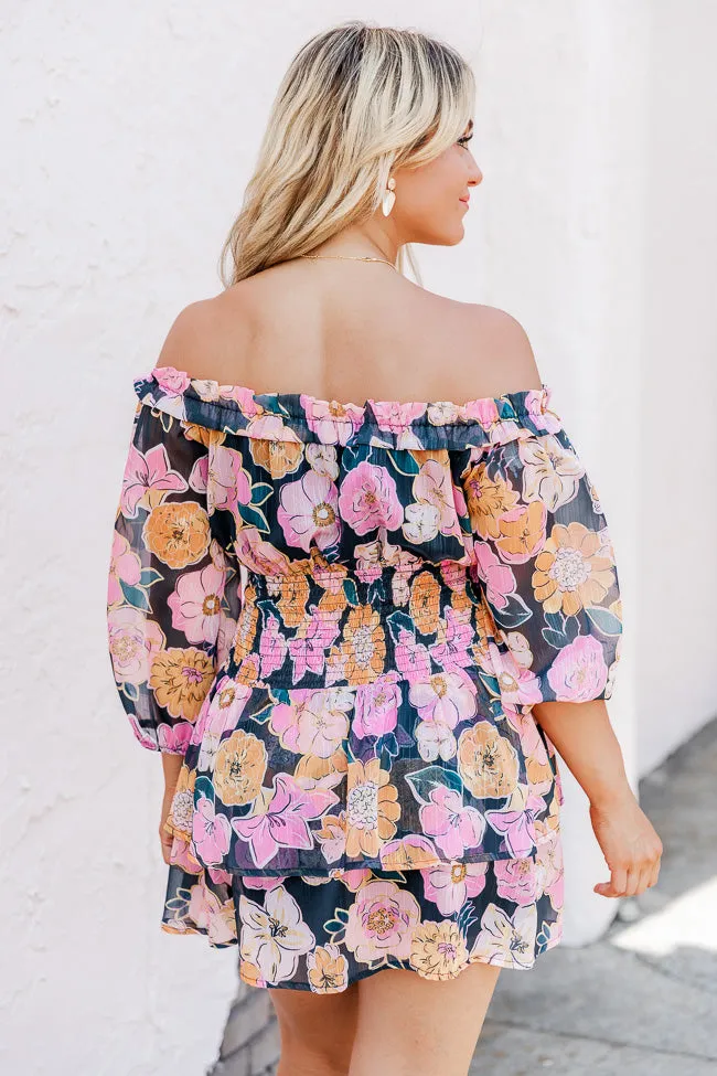 Spice It Up Black Floral Printed Off The Shoulder Dress FINAL SALE sold by Pink Lily product image thumbnail 5