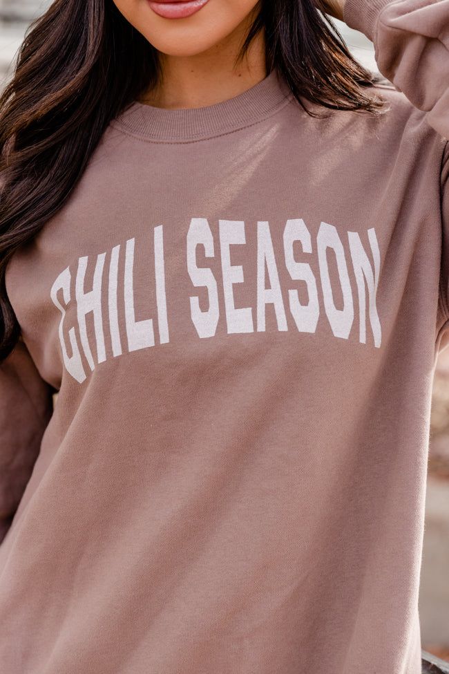 Chili Season Mocha Oversized Graphic Sweatshirt DOORBUSTER sold by Pink Lily product image thumbnail 3