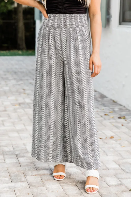 Here I Go Black and White Striped Pants FINAL SALE sold by Pink Lily