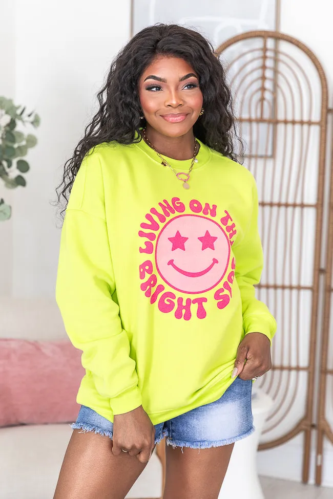 Living On The Bright Side Neon Oversized Graphic Sweatshirt sold by Pink Lily product image thumbnail 5