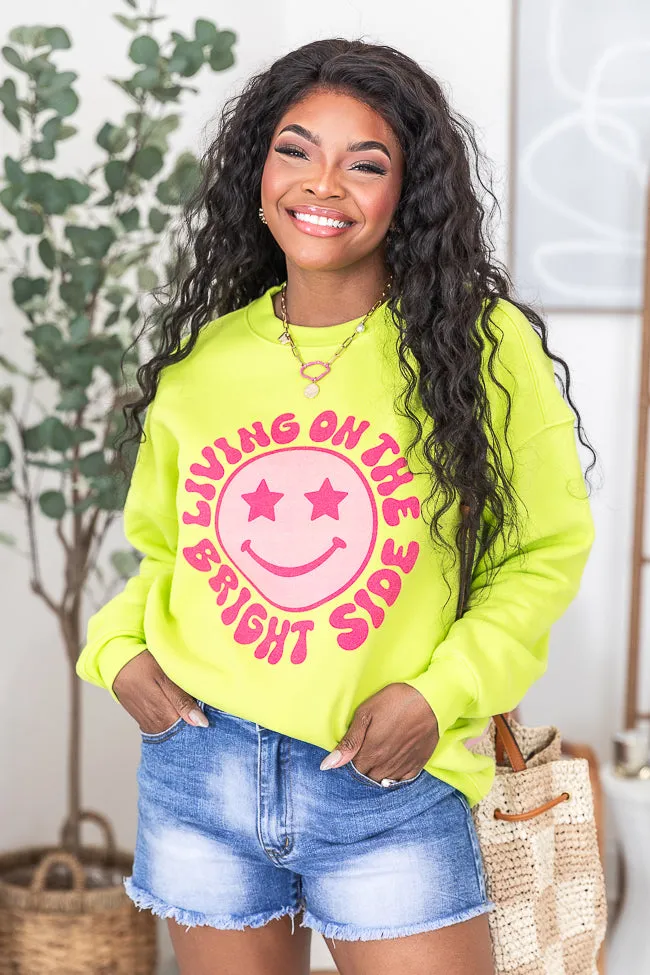 Living On The Bright Side Neon Oversized Graphic Sweatshirt sold by Pink Lily product image thumbnail 4