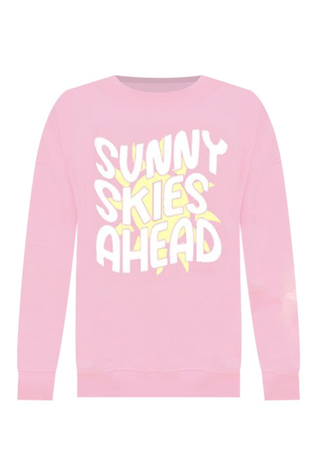 Sunny Skies Ahead Light Pink Oversized Graphic Sweatshirt sold by Pink Lily product image thumbnail 3