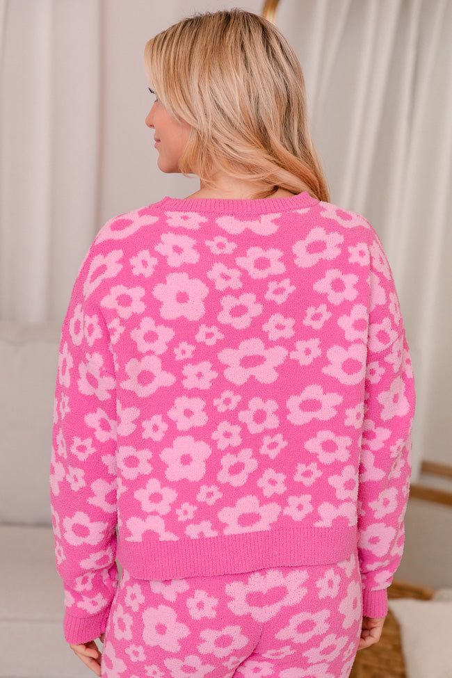 Movies and Chill Pink Floral Fuzzy Lounge Top FINAL SALE sold by Pink Lily product image thumbnail 5