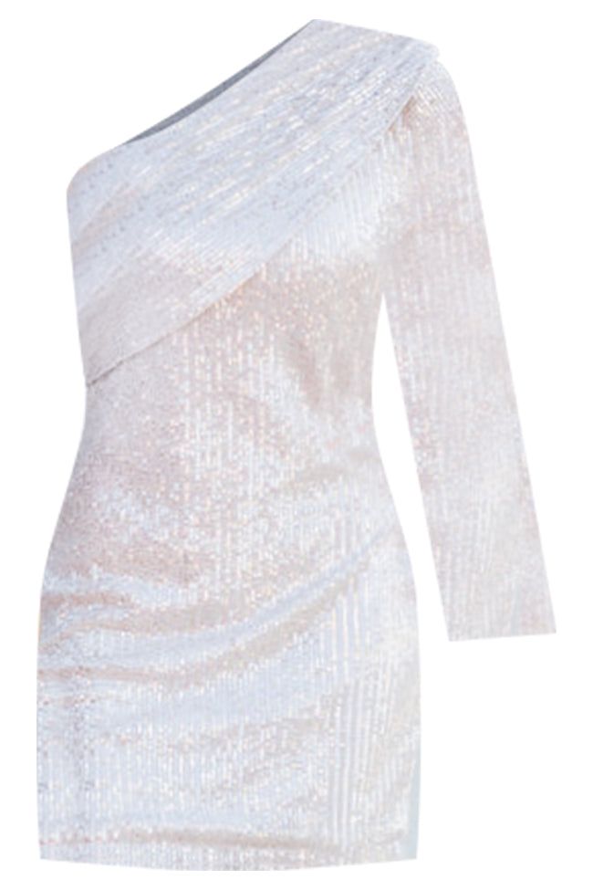 Try Again Silver One Shoulder Sequin Dress sold by Pink Lily product image thumbnail 5