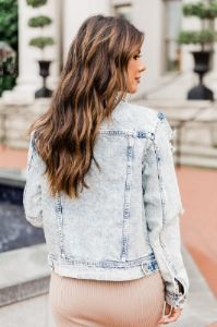 Flashback Goodbye Light Wash Denim Jacket sold by Pink Lily