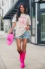 Break Horses Not Hearts Ivory Oversized Graphic Tee sold by Pink Lily