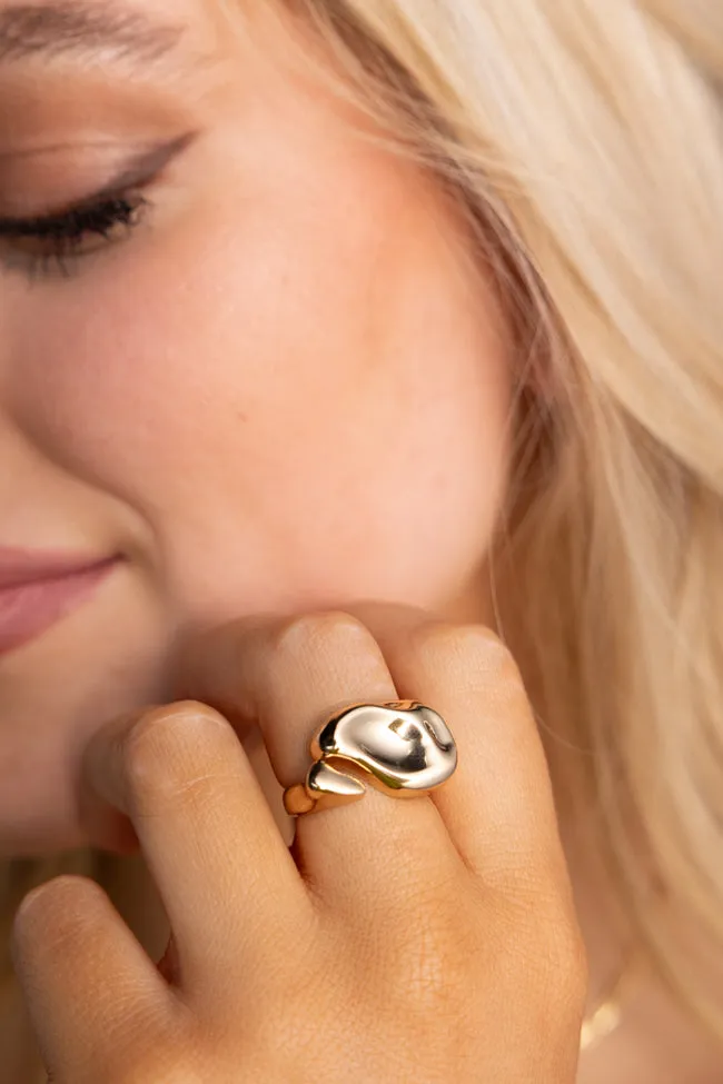 Gold Adjustable Ring sold by Pink Lily