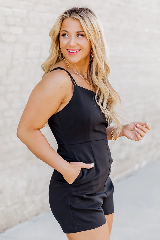 Call It Like I See It Black One Shoulder Romper FINAL SALE sold by Pink Lily product image thumbnail 2